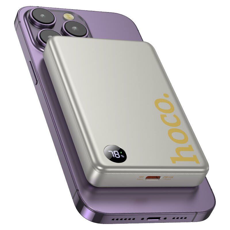 Power Bank HOCO Q34 Clever PD20W Magnetic 10000mAh з бездротовою зарядкою 15W, помаранчевий