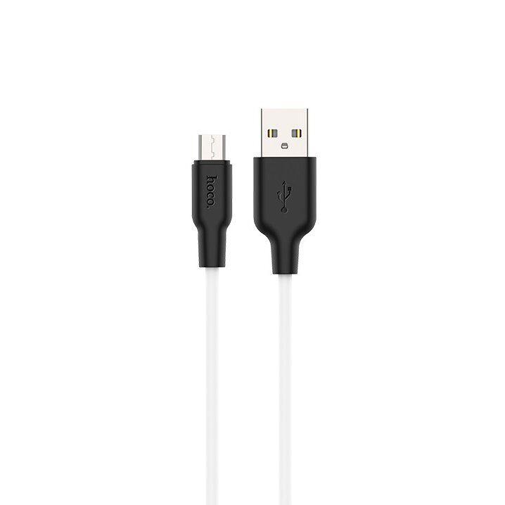 USB кабель HOCO X21 PLUS SILICONE USB - micro USB 1M БIЛИЙ