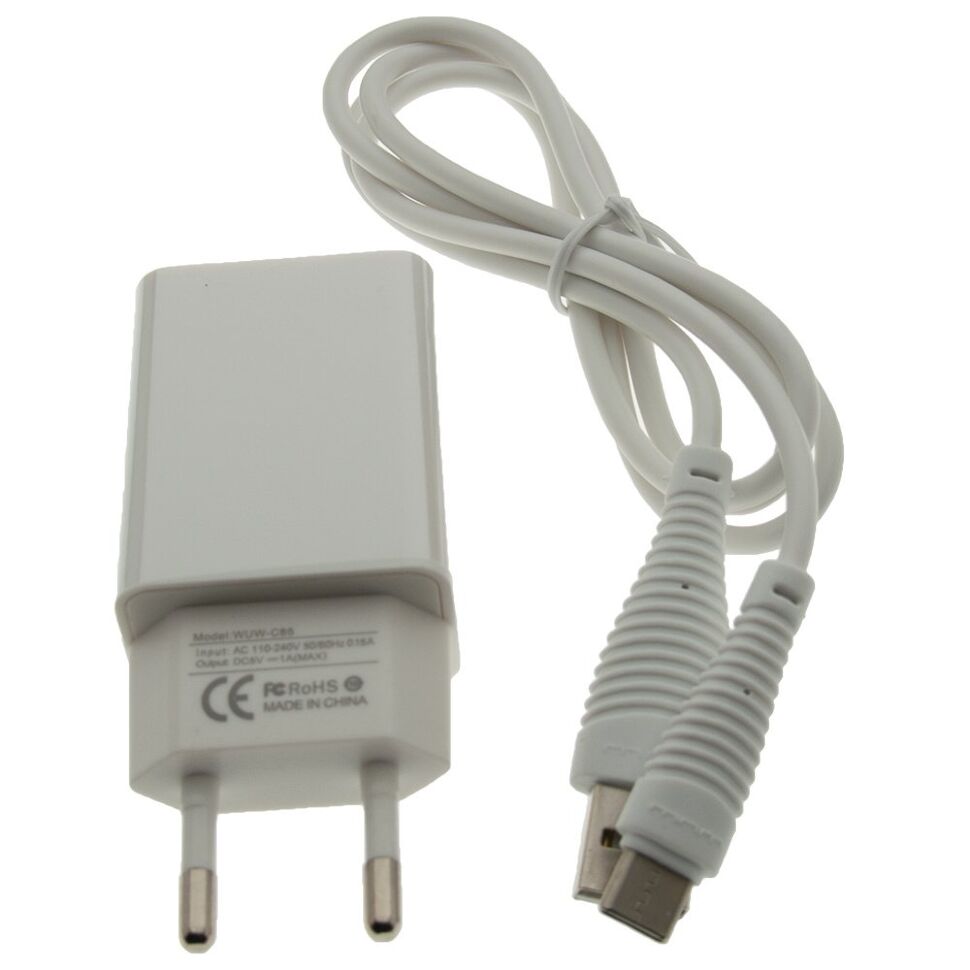 Мережевий зарядний пристрій WUW T18 1000 mA + USB Type-C