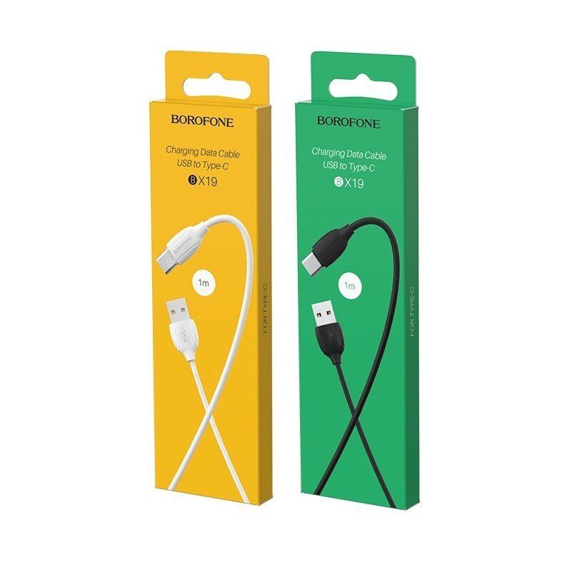 USB кабель BOROFONE BX19 Benefit charging data USB - Type-C ЧОРНИЙ