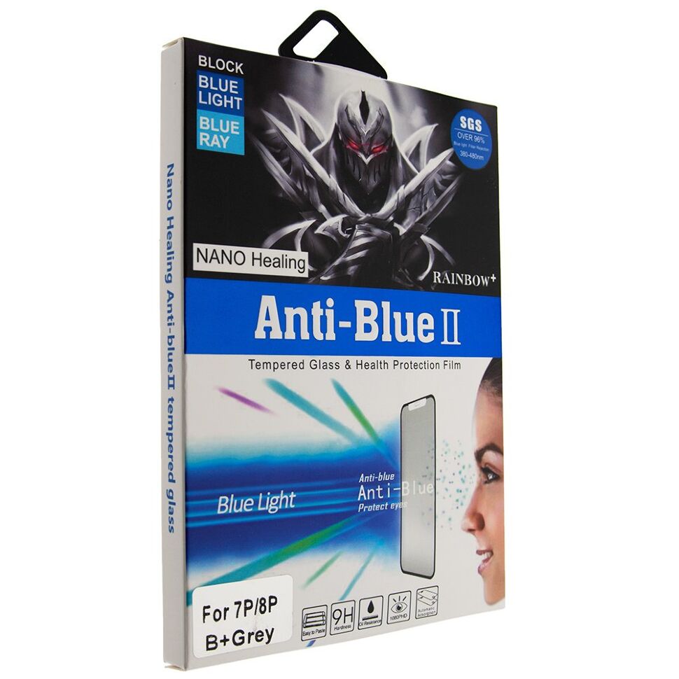 Захисне скло ANTI-BLUE II APPLE IPHONE 7 PLUS | 8 PLUS ЧОРНИЙ В УПАКОВЦІ