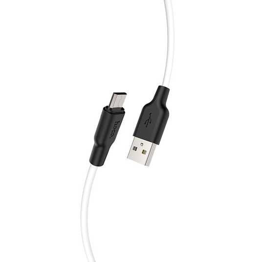 USB кабель HOCO X21 SILICONE USB - micro USB, білий