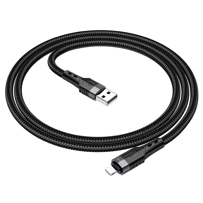 USB Кабель Borofone BU35 USB - Lightning 2.4A 1.2м, чорний