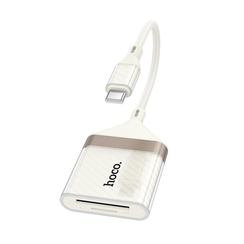 Картридер HOCO UA40A Crystal (Type-C - SD/TF), 2-в-1, абрикосовий