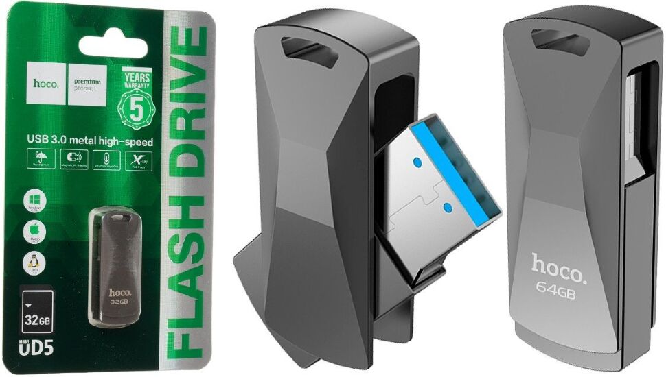 Флеш-память HOCO UD5 (USB3.0/16Gb) (серый)