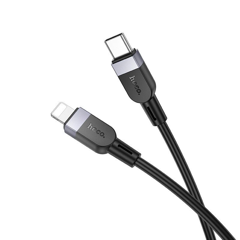 USB-C кабель HOCO X109 Type-C - Lightning SILICONE PD 27W, 2 метри, чорний