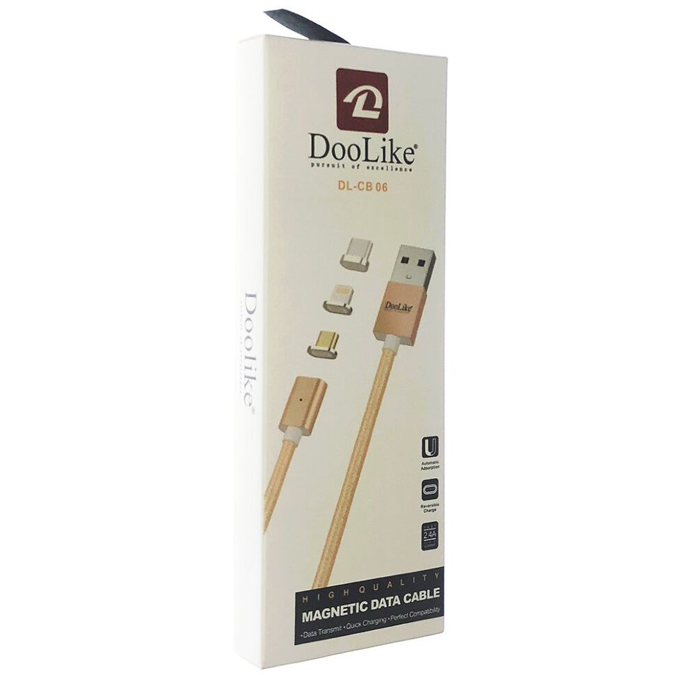 Кабель USB Doolike DL-CB 06 Магнітний 3В1 ЗОЛОТИЙ