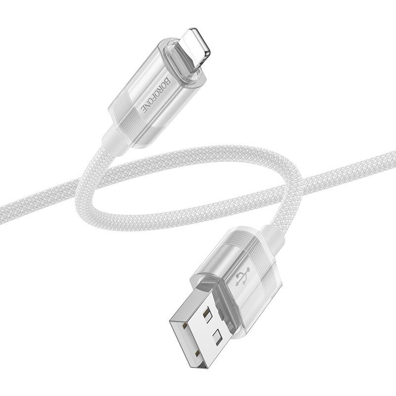 USB Кабель Borofone BU44 USB - Lightning (3A/1.2м) (серый)