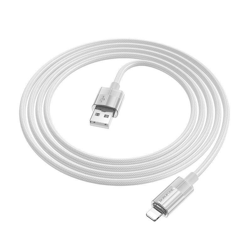 USB Кабель Borofone BU44 USB - Lightning (3A/1.2м) (серый)