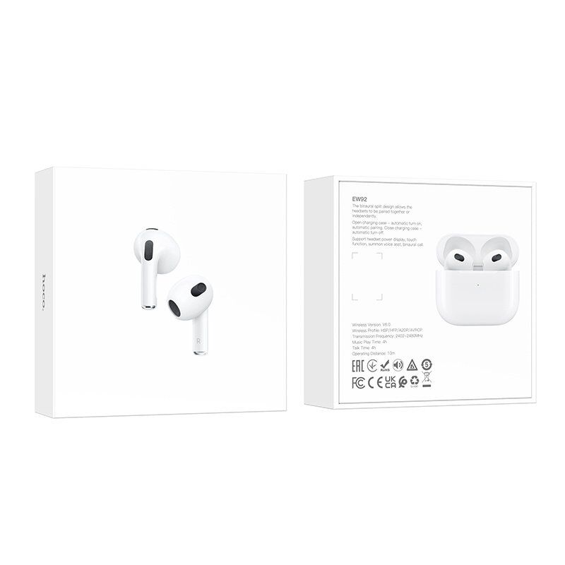 Бездротові навушники HOCO EW92 TWS, Bluetooth 6.0, сенсорне керування