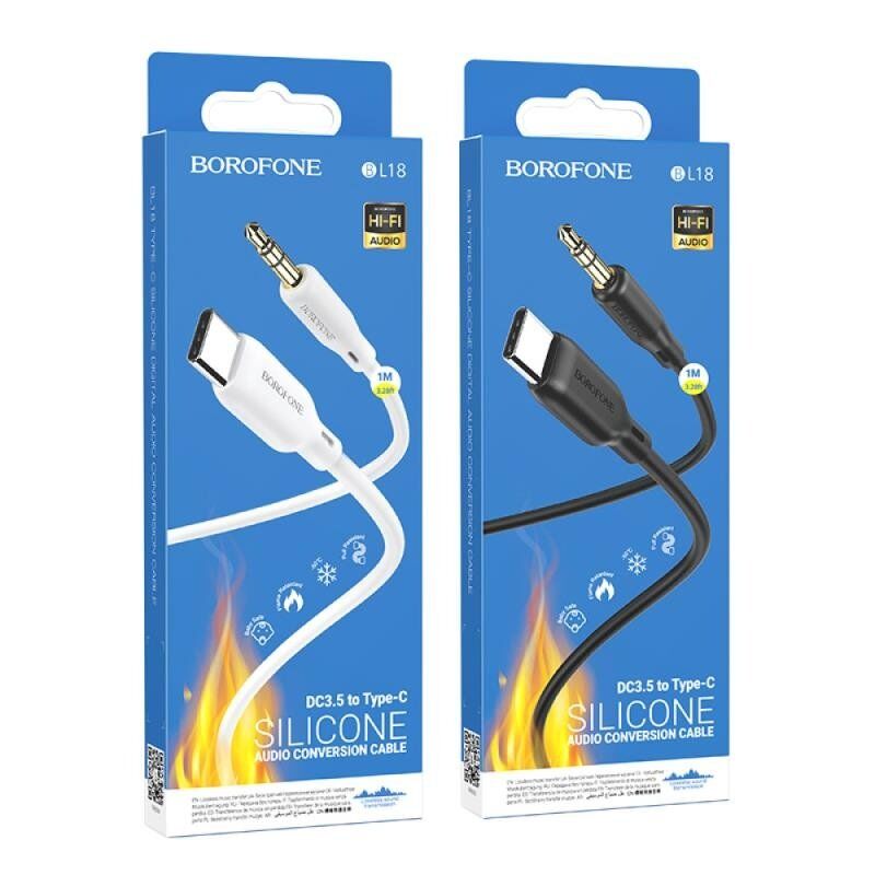Кабель BOROFONE BL18 AUX TYPE-C - jack 3.5мм 1 МЕТР ЧОРНИЙ
