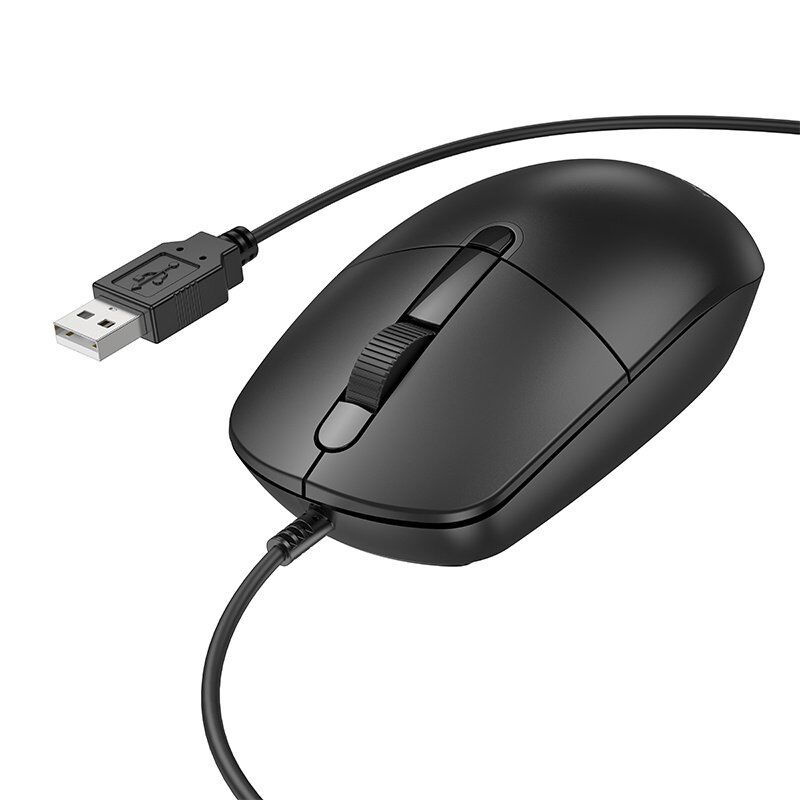 Мишка дротова BOROFONE BG17 Morning business wired, чорний