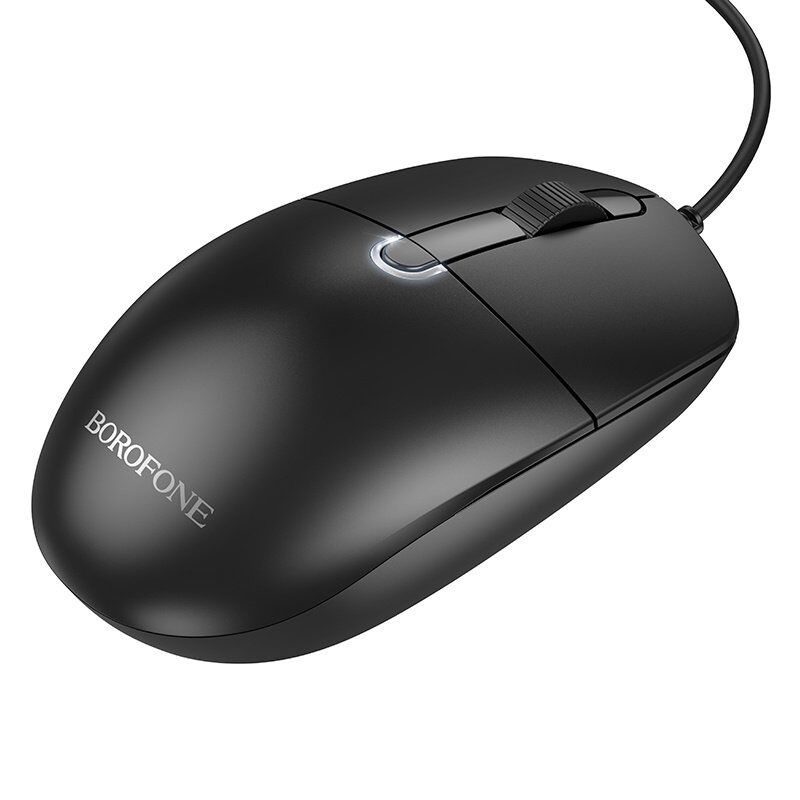 Мишка дротова BOROFONE BG17 Morning business wired, чорний