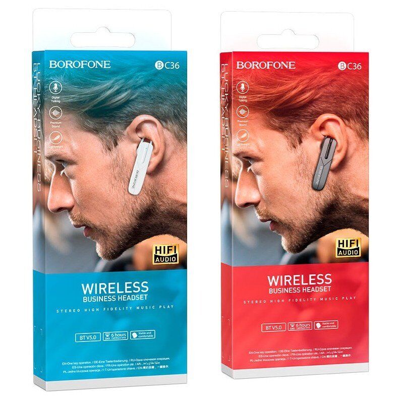 Бездротова Bluetooth-моно-гарнітура BOROFONE BC36, білий