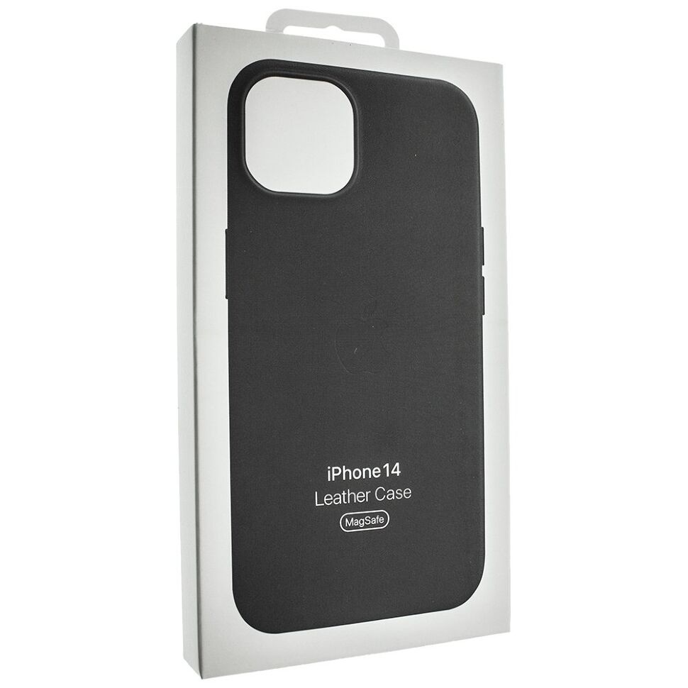Чехол кожаный MagSafe с анимацией подключения для iPhone 14 PRO 6,1" ЧОРНИЙ