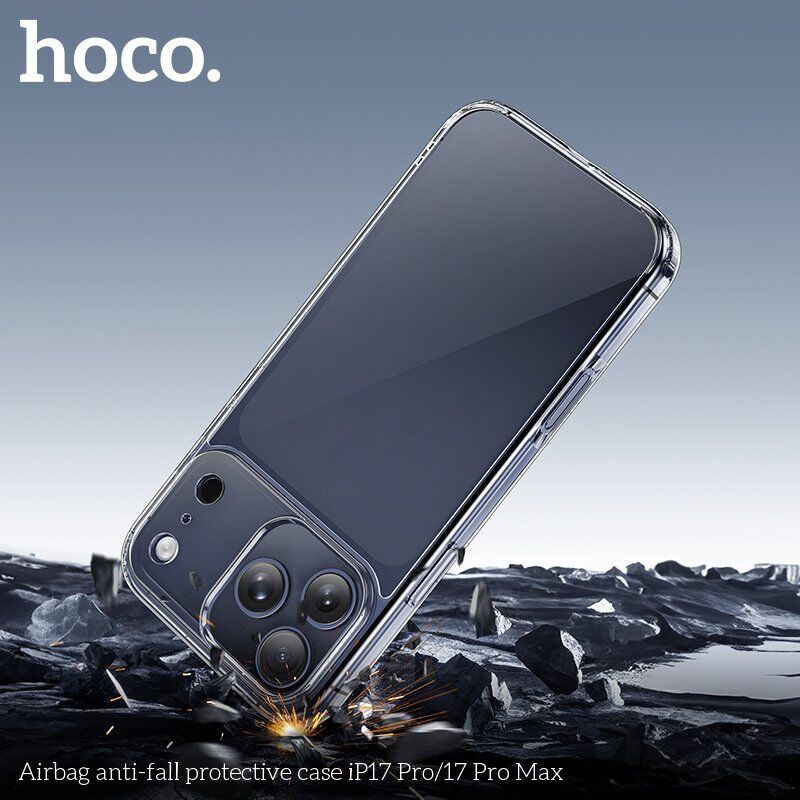 Захисний чохол протиударний HOCO Airbag для APPLE iPhone 17 PRO MAX пластик, прозорий