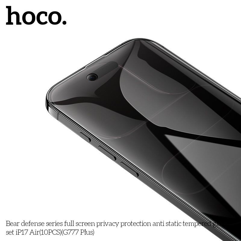 Скло антистатичне загартоване HOCO G777 Plus Bear Defense privacy protection для телефону APPLE iPhone 17 AIR