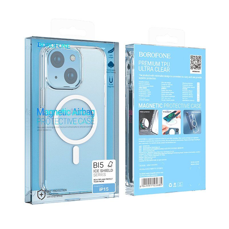 Чохол BOROFONE BI5 Ice Shield ПРОЗОРИЙ з MAGSAFE APPLE iPhone 15