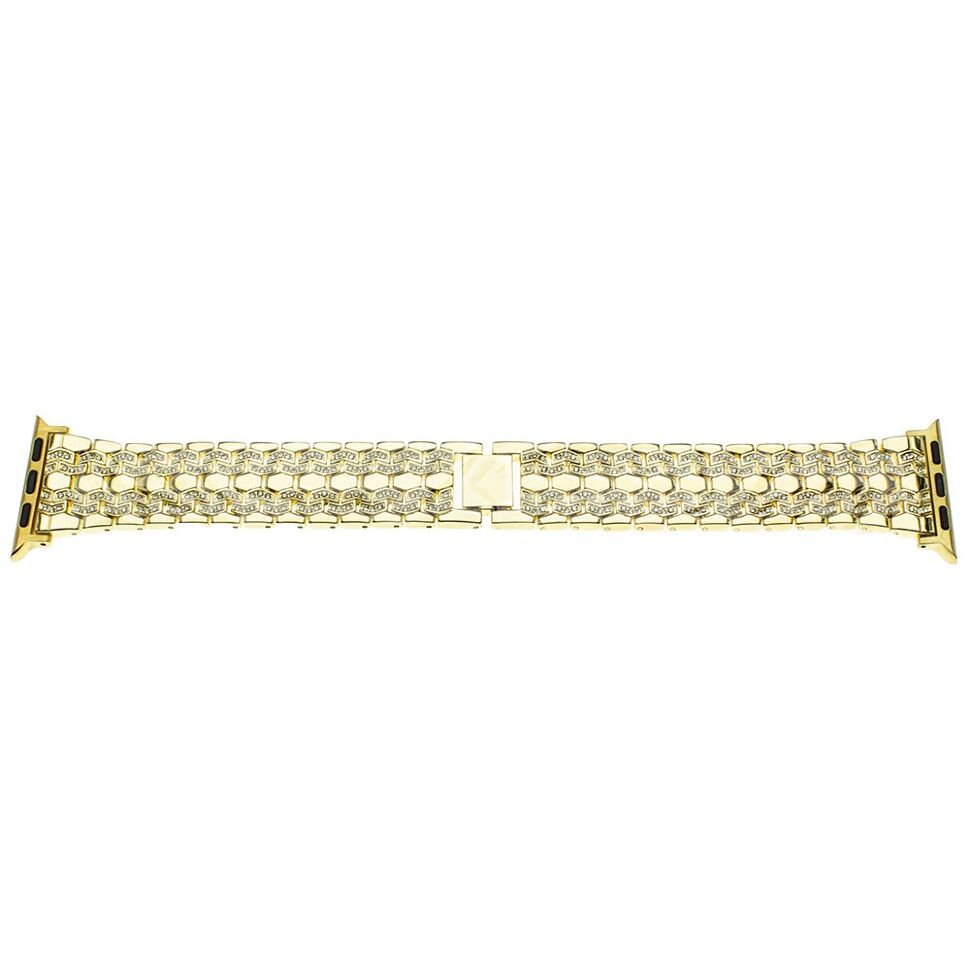 Ремінець металевий для годинника APPLE WATCH 42MM / 44MM / 45MM / 49MM стрази 7 line / 4 rhinestones № 88