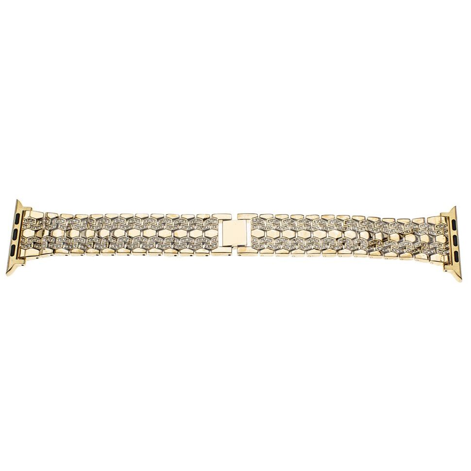 Ремінець металевий для годинника APPLE WATCH 42MM / 44MM / 45MM / 49MM стрази 7 line / 4 rhinestones № 88