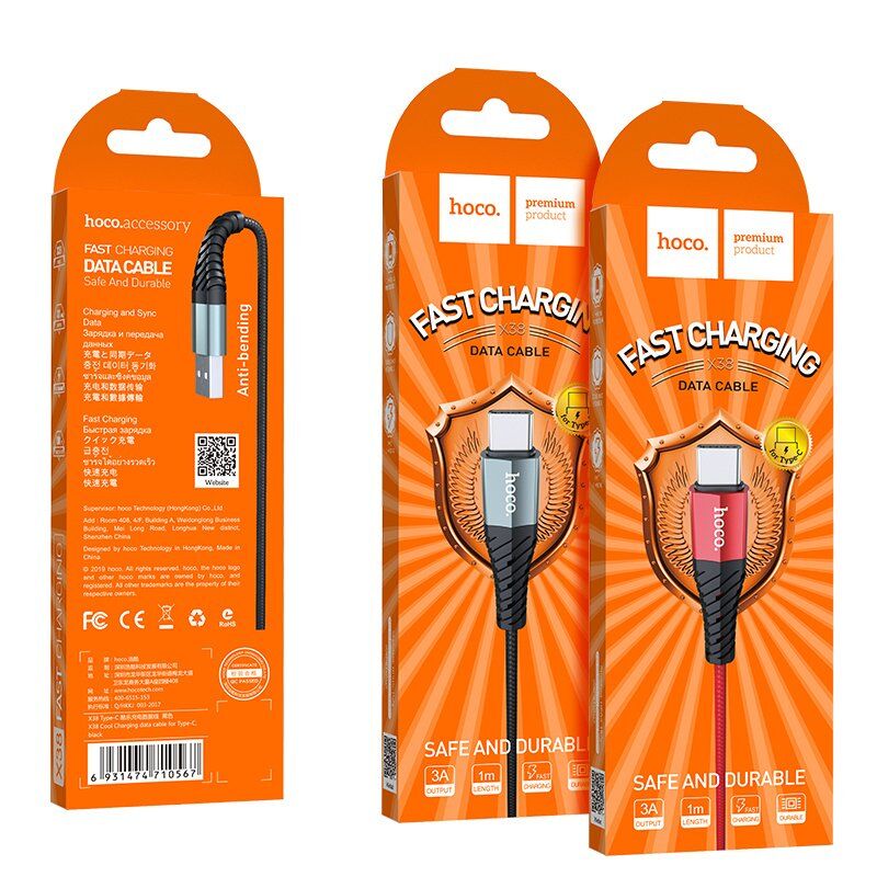 USB кабель HOCO X38 USB - Type-C 1 метр, чорний