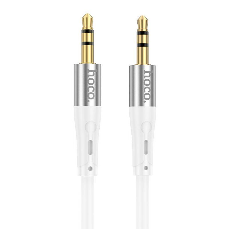 Аудіокабель HOCO UPA22 AUX Silicone 3,5 мм штекер (папа) на 3,5 мм штекер (папа), 1 метр, білий
