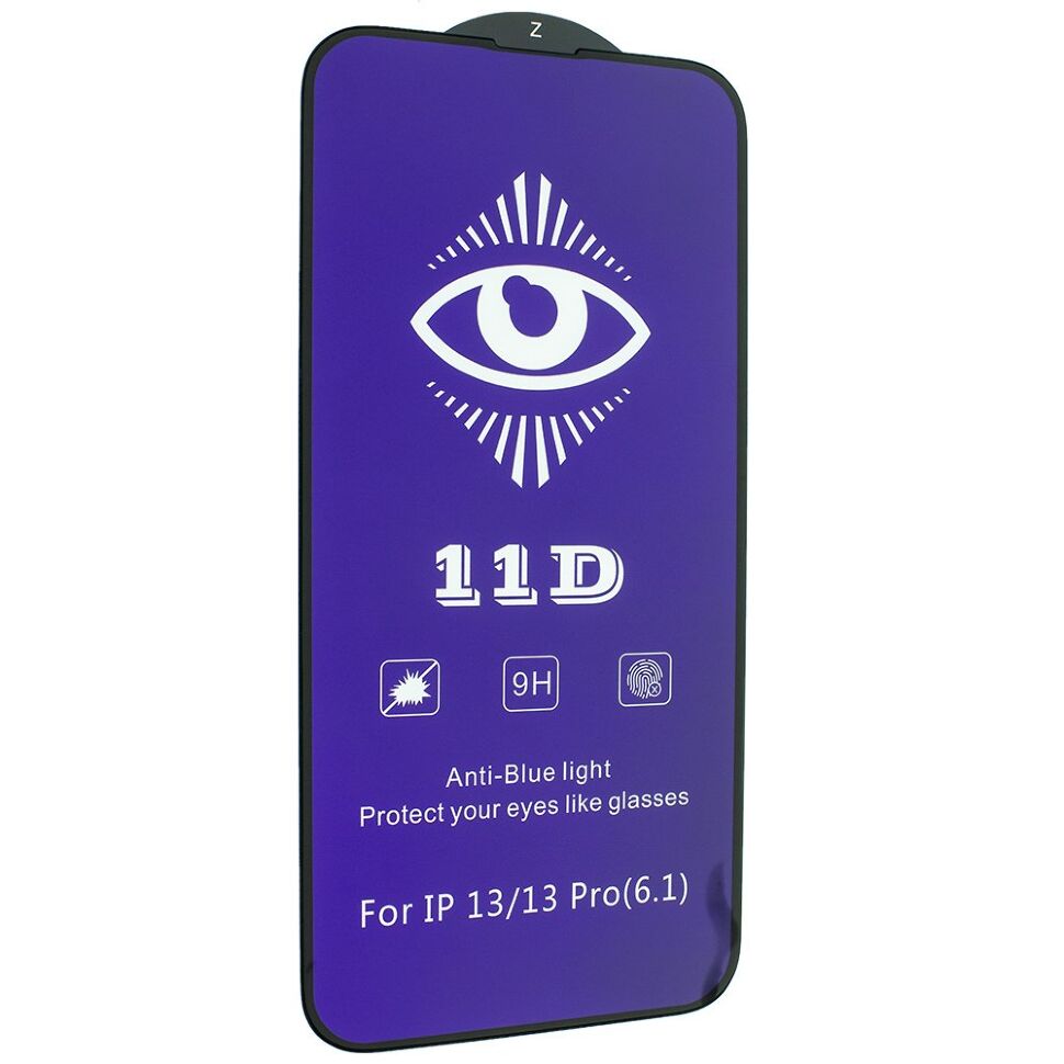 Захисне скло 11D BLUE LIGHT APPLE iPhone 16E / 14 / 13 / 13 PRO 6.1" ЧОРНИЙ