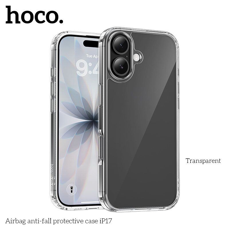 Захисний чохол протиударний HOCO Airbag для APPLE iPhone 17 пластик, прозорий