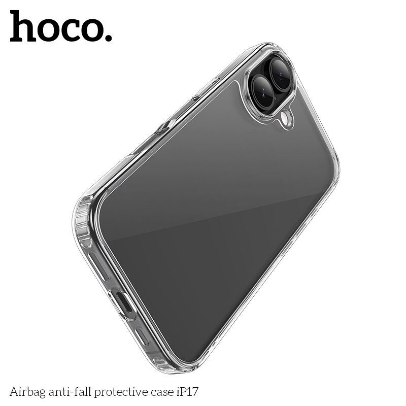 Захисний чохол протиударний HOCO Airbag для APPLE iPhone 17 пластик, прозорий