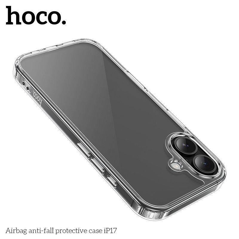 Захисний чохол протиударний HOCO Airbag для APPLE iPhone 17 пластик, прозорий