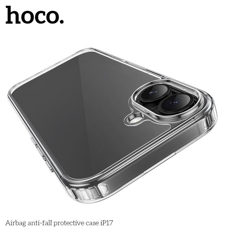 Захисний чохол протиударний HOCO Airbag для APPLE iPhone 17 пластик, прозорий