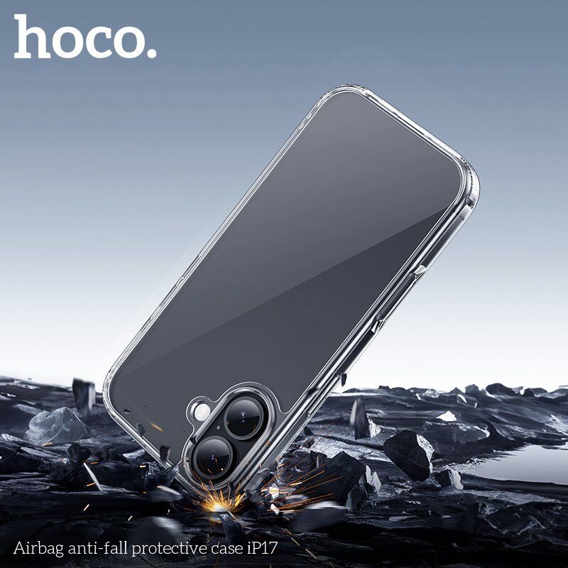 Захисний чохол протиударний HOCO Airbag для APPLE iPhone 17 пластик, прозорий