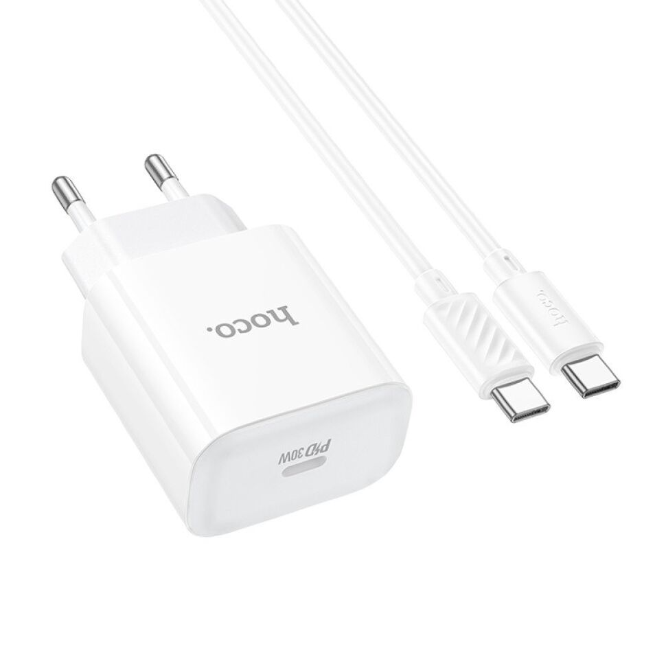 Мережевий зарядний пристрій HOCO C76A PRO TYPE-C PD 30W + КАБЕЛЬ TYPE-C - TYPE-C