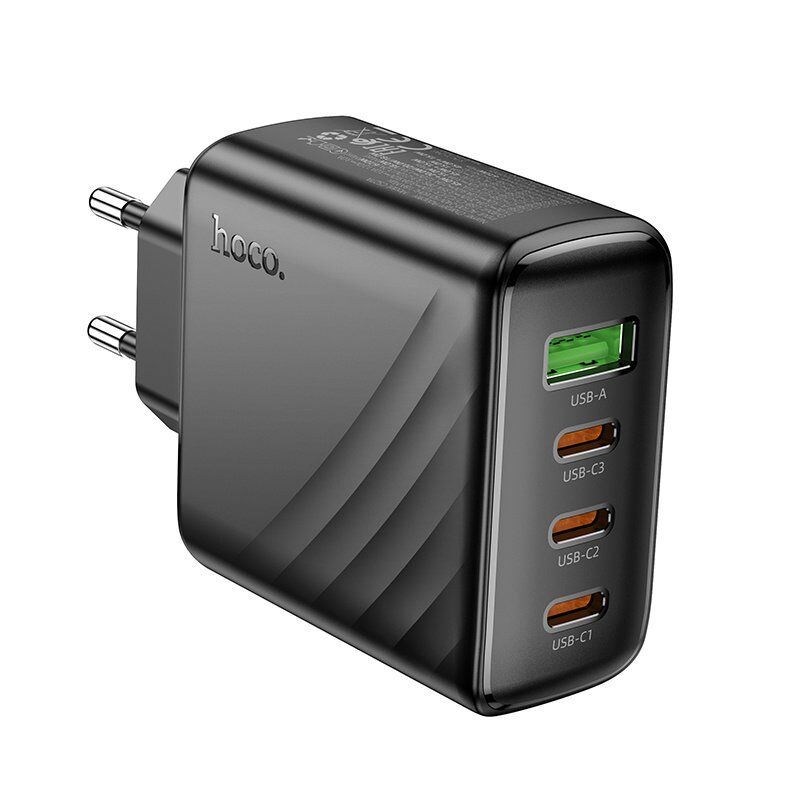 Сетевое зарядное устройство HOCO CS27A 3 × Type-C PD 67W + USB QC 3.0 без кабеля, чёрное