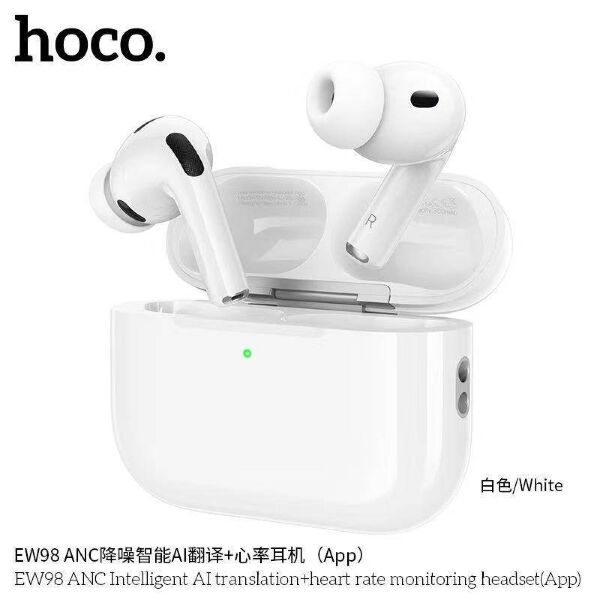 Бездротові навушники HOCO EW98 ANC з AI-перекладачем, моніторингом пульсу та SpO₂, Bluetooth 6.0, додаток Earjoy