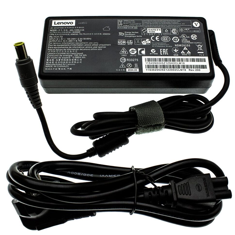 Блок живлення для ноутбука Lenovo 135W 20V 6.75A (7.9*5.5 мм, з центральною голкою)