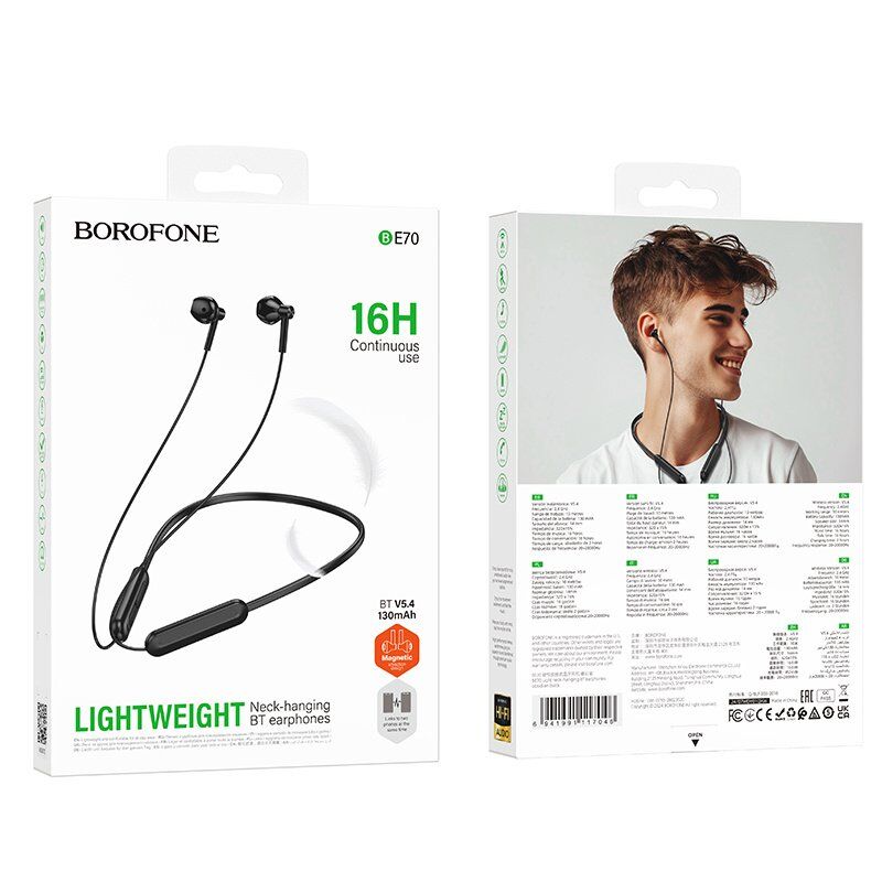Бездротова Bluetooth-гарнітура BOROFONE BE70, чорний