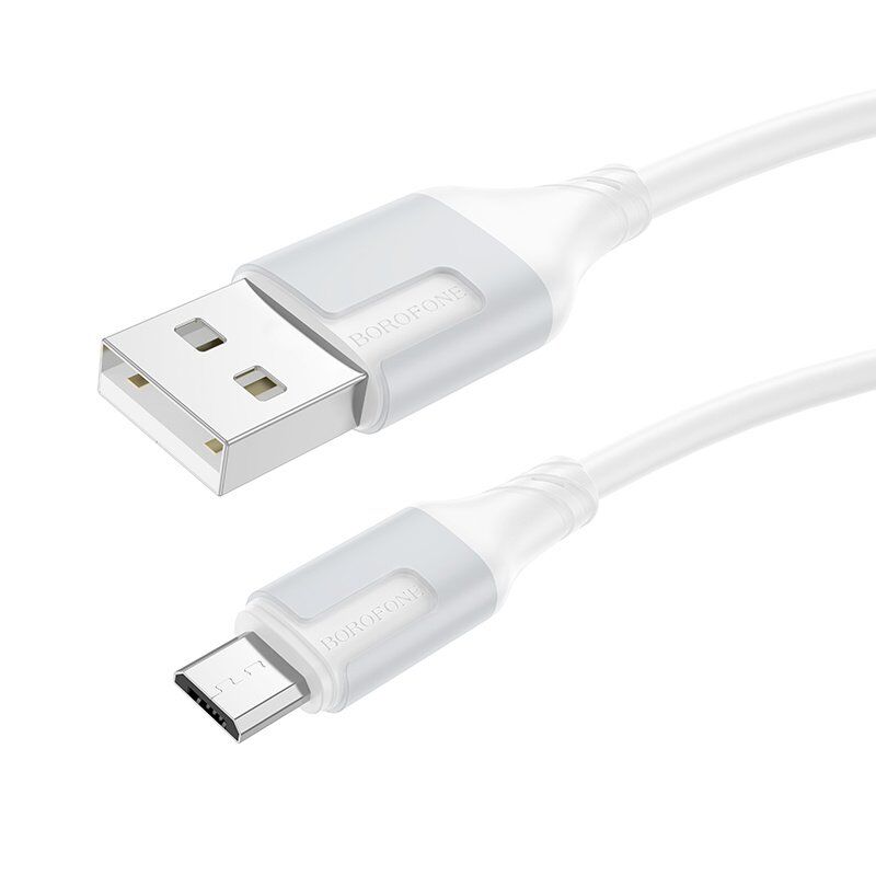 USB кабель BOROFONE BX101 USB - micro, 2.4A, 1 метр, білий