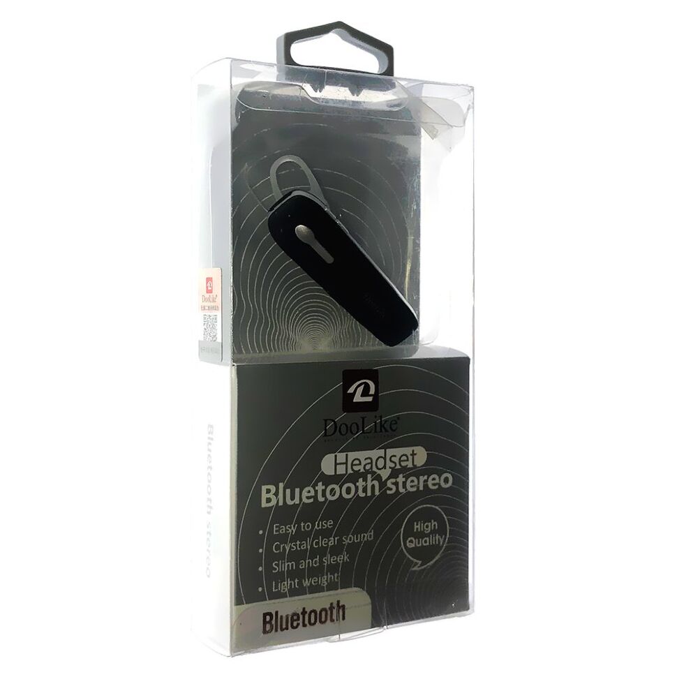 Бездротова Bluetooth гарнітура Doolike FX-30 ЧОРНО-СТАЛЬНИЙ