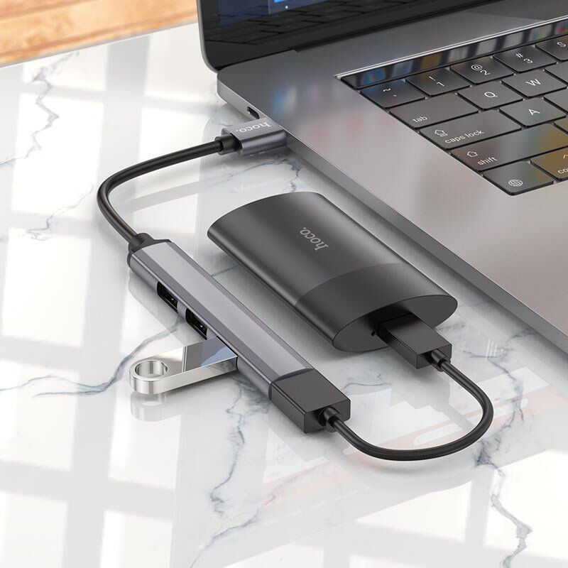 USB-хаб HOCO HB26 4В1 роз'єм USB-A (1 порт USB 3.0 + 3 порти USB 2.0)