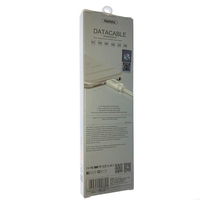 Кабель USB Remax RC-041i Radiance lightning БІЛИЙ