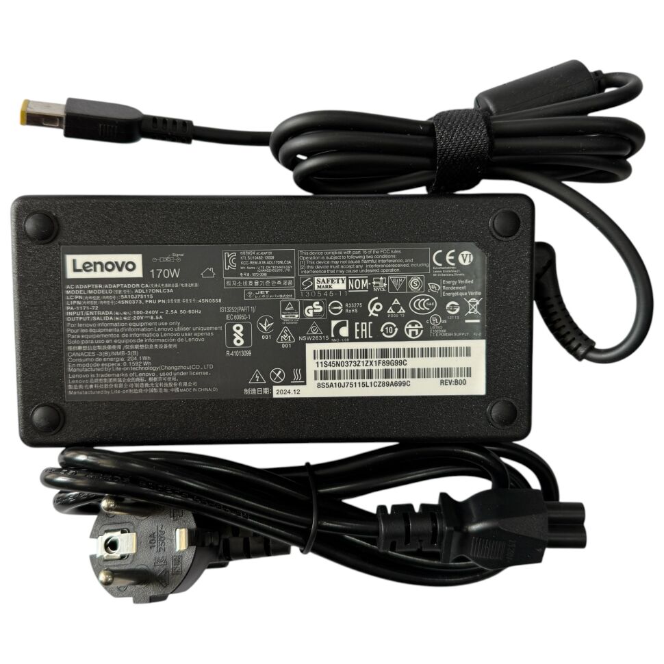 Блок живлення для ноутбука Lenovo 170W 20V 8.5A (11*5.5 мм, USB Square pin)