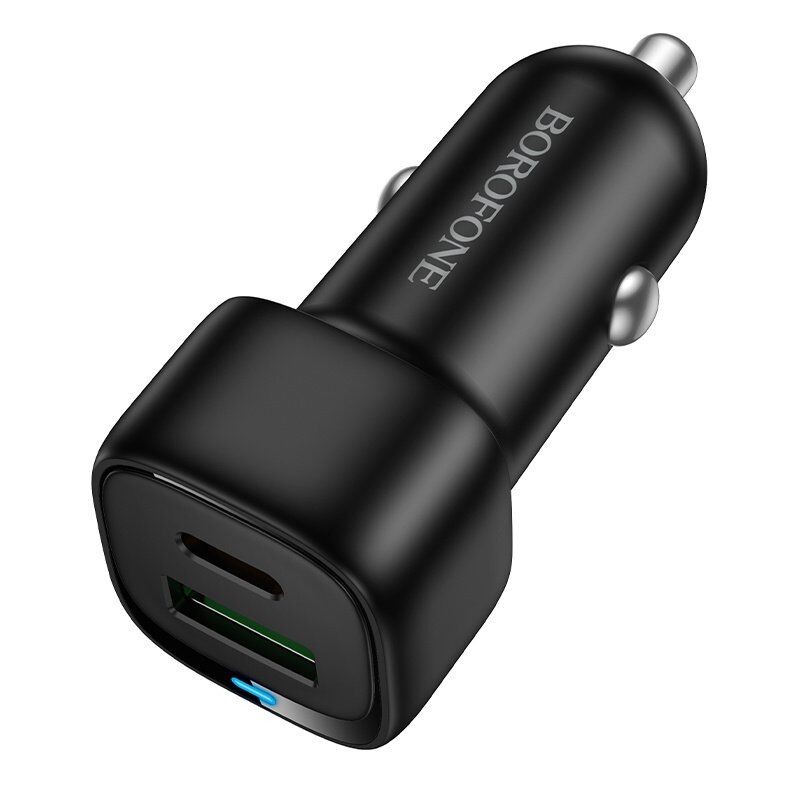 Автомобільний зарядний пристрій BOROFONE BZ34B dual port PD 20W + QC3.0, ЧОРНИЙ