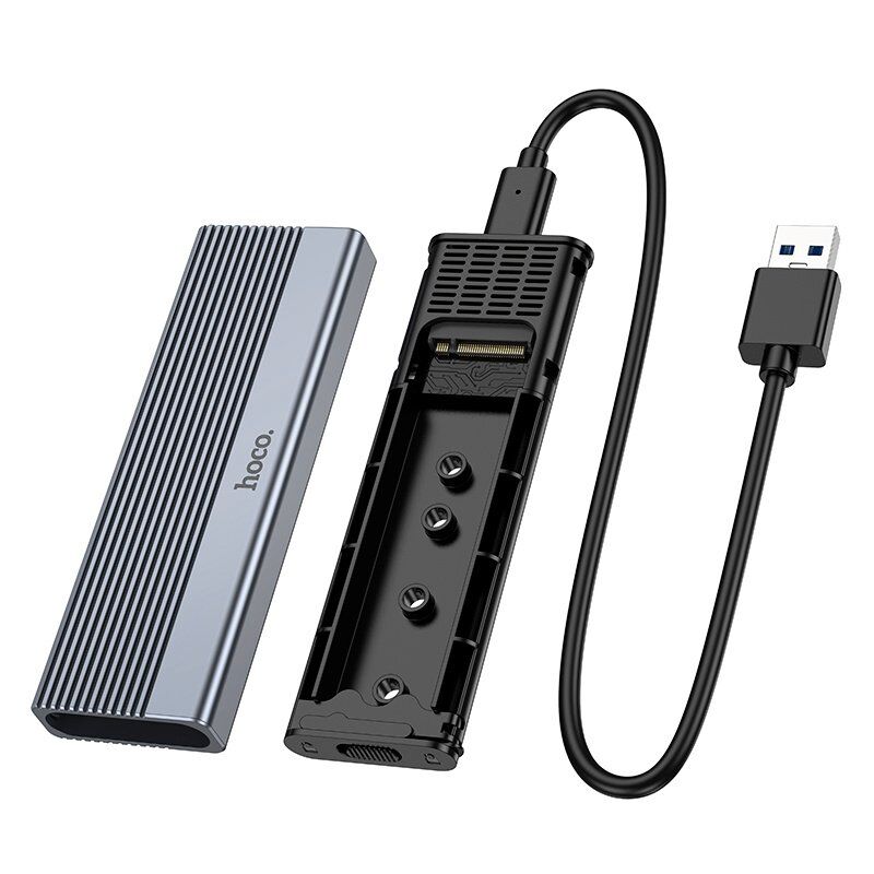 Кишеня для жорстких дисків HOCO HB47A M.2 SSD USB 3.2 / 10Gbps / max 4TB, сірий