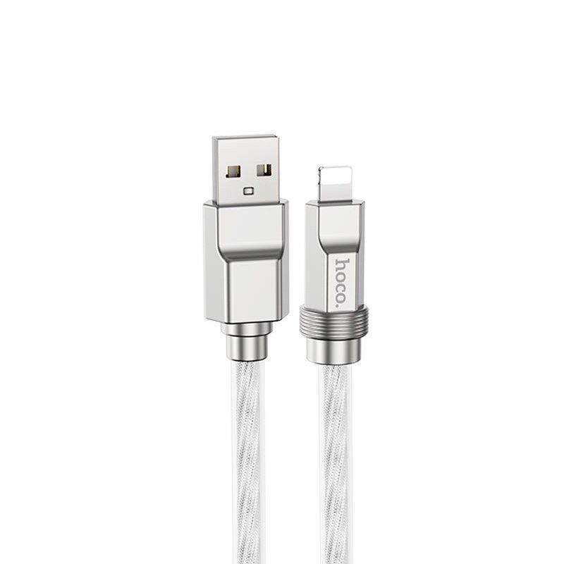 USB кабель HOCO U113 100W USB - Lightning СТАЛЕВИЙ
