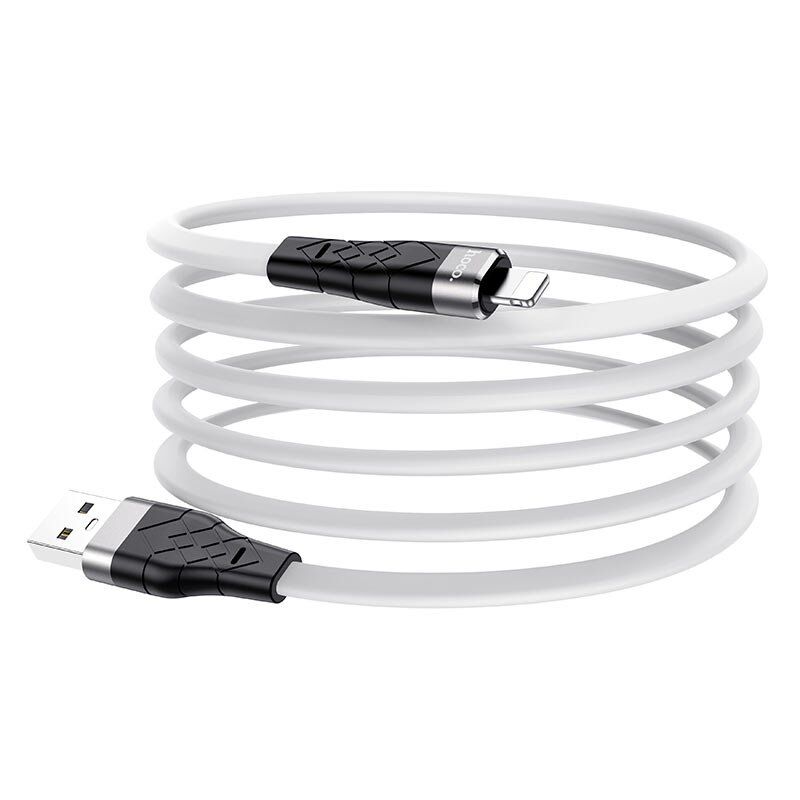 USB кабель HOCO X53 Angel Silicone USB - Lightning 1м, БІЛИЙ