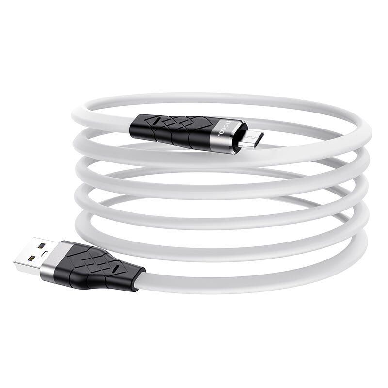 USB кабель HOCO X53 Angel silicone USB - micro USB 1м БІЛИЙ