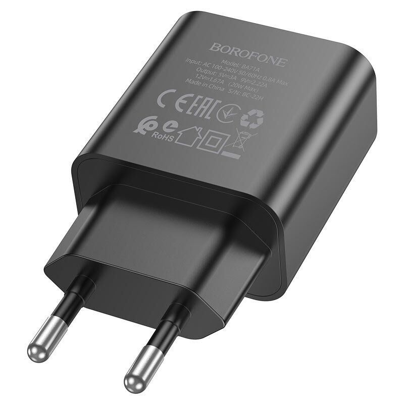Мережевий зарядний пристрій BOROFONE BA71A Power Type-C PD 20W