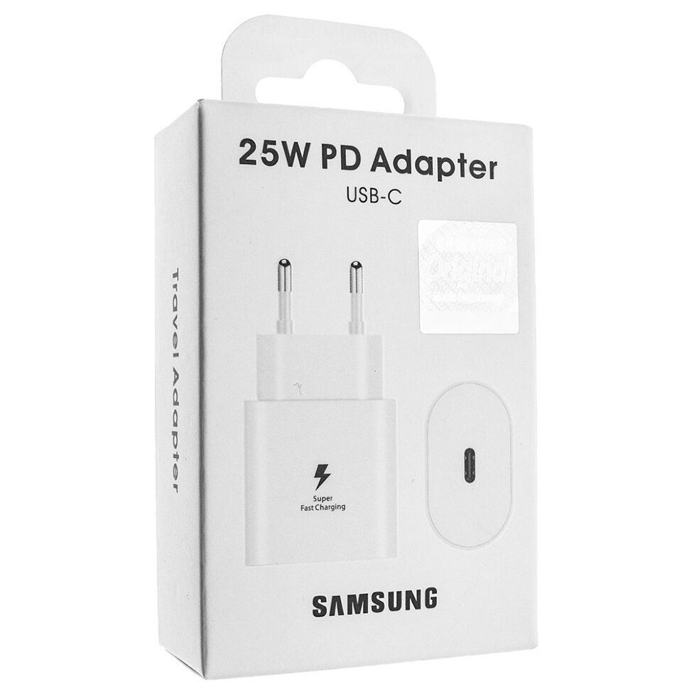 Мережевий зарядний пристрій SAMSUNG 25W PD TYPE-C (EP-TA800), білий в упаковці