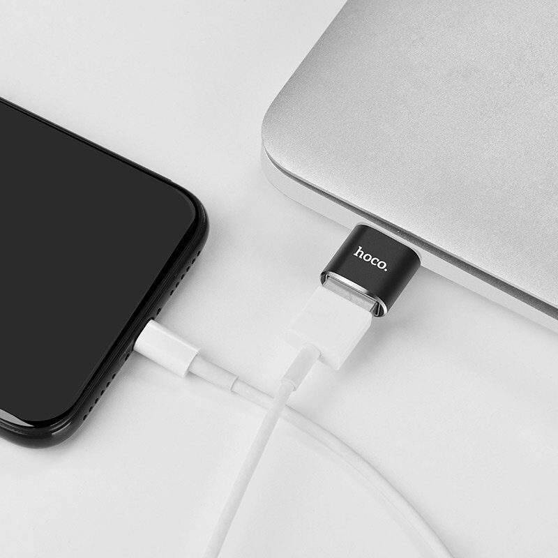 Конвертор HOCO UA5 OTG 3.0A Type-C (папа) - USB (мама), чорний